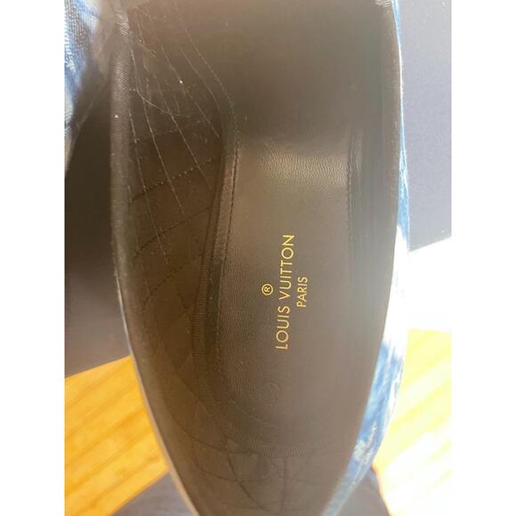 NEW LOUIS VUITTON Monogram Denim Tie Dye Mens Auteuil Slippers 7.5 Blue (800 - Picture 7 of 8